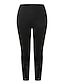 cheap Pants &amp; Leggings-Women&#039;s Plus Size Leggings Solid Color Floral Sporty Yoga Holiday Work Natural Full Length Spring Fall Black L XL XXL 3XL 4XL / Cotton