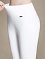 abordables Leggings-Femme Pantalon Legging Mélange de Coton Taille haute Toute la longueur Noir Automne hiver