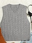 Недорогие Вязаные жилетки-Amazon Лидер продаж, свитер, жилет, европейская и американская мода, повседневный свитер без рукавов, кабель, v-образный вырез, вязаный жилет для женщин