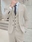 billiga Kostymer-svart elfenbensgul balkräkt för män bröllopsdräkter enfärgad 3-delad standardpassform enkelknäppt tvåknappar 2024
