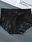 cheap Panties-Women&#039;s Sexy Panties Brief Underwear 1pc / pack Underwear Fashion Sexy Lace Lace Nylon Mid Waist Sexy Black Red White S M L