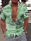 cheap Men&#039;s Printed Shirts-Men&#039;s Shirt Summer Hawaiian Shirt Summer Shirt Graphic Hawaiian Aloha Map Rudder Turndown Red Blue Green Khaki Gray Print Outdoor Street Short Sleeve Button-Down Print Clothing Apparel Fashion