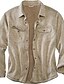 cheap Flannel Shirts-Men&#039;s Flannel Shirt Solid Color Turndown Beige Long Sleeve Street Daily Button-Down Tops Fashion Casual Comfortable