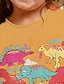 preiswerte 3D-T-Shirts für Mädchen-Rosa Dinosaurier-T-Shirt mit 3D-Motiv für Mädchen, langärmlig, 3D-Druck, Herbst, Winter, aktiv, modisch, täglich, Polyester, Kinder 3–12 Jahre, Outdoor, täglich, normale Passform