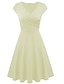 voordelige effen jurken-dames a-lijn jurk korte mini-jurk beige korte mouw pure kleur ruches lente zomer v-hals elegant klassiek 2023 4xl