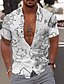 cheap Hawaiian Shirts-Men&#039;s Shirt Summer Hawaiian Shirt 3D Print Graphic Patterned Hawaiian Aloha Map Design Turndown Street Casual Button-Down Print Short Sleeve Tops Designer Casual Fashion Breathable Green Blue