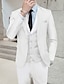 Χαμηλού Κόστους Κοστούμια-μαύρο λευκό ιβουάρ ανδρικό γαμήλιο πάρτι/βραδινά κοστούμια μονόχρωμα 3 τεμάχια κανονική εφαρμογή μονόστομο με ένα κουμπί 2024