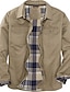 cheap Flannel Shirts-Men&#039;s Flannel Shirt Solid Color Turndown Orange Long Sleeve Street Daily Button-Down Tops Fashion Casual Comfortable