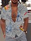 cheap Hawaiian Shirts-Men&#039;s Shirt Summer Hawaiian Shirt Print Graphic Patterned Hawaiian Aloha Leaves Design Turndown Street Casual Button-Down Print Short Sleeve Tops Designer Casual Fashion Breathable Black / White