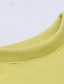 billige Sæt-hættetrøje til børn til piger &amp; bukse tøj sæt 2 styk langærmet gul ensfarvet bomuld sportsferie mode komfort 3-12 år