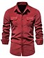 cheap Flannel Shirts-Men&#039;s Shirt Flannel Shirt Corduroy Shirt Solid Color Green Blue Yellow Red Brown Casual Daily Short Sleeve Button-Down Clothing Apparel Fashion Lightweight Casual Breathable