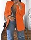 cheap Women&#039;s Plus Size Outerwear-Women&#039;s Plus Size Curve Blazer Spring Work to Wear Office Jacket with Pocket Long Sleeve Peaked Lapel Fall Winter