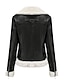 cheap Outerwear Clearance-Women&#039;s Faux Leather Jacket Warm Comfortable Outdoor Street Holiday Going out Zipper Pocket Zipper Turndown Active Chic &amp; Modern Comfortable Street Style Solid Color Regular Fit Outerwear Long Sleeve