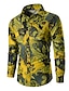 cheap Men&#039;s Shirts-Men&#039;s Shirt Collar Paisley Tribal Green Yellow Army Green Red Long Sleeve Street Daily Tops Basic Vintage Fashion Cool / Wash with similar colours / Breathable / Holiday