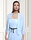 cheap Wedding Guest Wraps-Shawls Bolero Ladies Elegant Casual Daily 3/4 Length Sleeve Chiffon Wedding Guest Wraps With Pure Color For Wedding Spring &amp; Summer