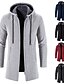 cheap Men&#039;s Cardigan Sweater-Men&#039;s Sweater Cardigan Sweater Ribbed Knit Tunic Knitted Solid Color Hooded Basic Stylish Outdoor Daily Clothing Apparel Fall Winter Wine Light gray M L XL / Cotton / Long Sleeve / Long Sleeve