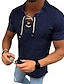 billiga jeansskjortor för män-Herr Skjorta Sommarskjorta Jeansskjorta Chambray skjorta Mörk marin Marinblå Ljusblå Kortärmad Grafiska tryck Kinakrage Ledigt Dagligen Snörning Kläder Mode Ledigt Andningsfunktion Bekväm