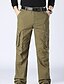 cheap Cargo Pants-Men&#039;s Cargo Pants Trousers Winter Pants Multiple Pockets Solid Color Comfort Warm Casual Daily Streetwear 100% Cotton Workout Plus velvet ArmyGreen Black Micro-elastic