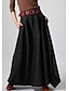 cheap Plain Skirts-Women&#039;s Skirt Work Skirts Long Skirt Maxi Cotton Black Red Gray Skirts Fall &amp; Winter Pocket Belt Not Included Without Lining Daily Casual Daily S M L