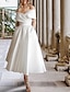 Χαμηλού Κόστους Νυφικά Φορέματα-νυφικά δεξίωσης απλά νυφικά φορέματα φόρεμα μπαλάκι με μανίκι μανίκι δαντέλα νυφικά με πιέτες απλικέ καλοκαιρινό γαμήλιο πάρτι 2024