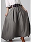 cheap Plain Skirts-Women&#039;s Skirt Work Skirts Long Skirt Maxi Cotton Black Red Gray Skirts Fall &amp; Winter Pocket Belt Not Included Without Lining Daily Casual Daily S M L