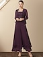 cheap Mother of the Bride Dresses-Pantsuit / Jumpsuit Mother of the Bride Dress Elegant Square Neck Ankle Length Chiffon Lace Sleeveless with Ruffles Appliques 2022