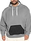 cheap Men&#039;s Plus Size Hoodies-Men&#039;s Plus Size Hoodie Big and Tall Color Block Hooded Long Sleeve Spring &amp;  Fall Basic Designer Plus Size Casual Daily Sports Tops