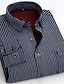 Χαμηλού Κόστους φανελένια πουκάμισα-Ανδρικά Σακί Μαύρο Σκούρο κόκκινο Κίτρινο Μακρυμάνικο Καρό / Ριγέ / Chevron Κλασσικός γιακάς Φθινόπωρο / Χειμώνας Διακοπές Εταιρική Ένδυση Ρούχα Στάμπα