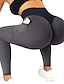 cheap Yoga Leggings &amp; Tights-Women&#039;s Yoga Leggings Plus Size Scrunch Butt Side Pockets Jacquard Tummy Control Butt Lift Quick Dry Yoga Fitness Gym Workout Tights Leggings Black Green Gray Sports High Elasticity