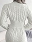 Χαμηλού Κόστους Μάλλινα φορέματα-γυναικείο πουλόβερ φόρεμα χειμερινό φόρεμα θήκη φόρεμα μπλε χακί λευκό μακρυμάνικο καθαρό χρώμα πλεκτό χειμώνα φθινόπωρο v λαιμόκοψη κλασικό μανίκι φανάρι εφαρμογή 2022 s m l λευκό φόρεμα