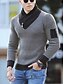 cheap Men&#039;s Pullover Sweater-Men&#039;s Pullover Sweater Waffle Knit Cropped Knitted Solid Color Crew Neck Basic Stylish Outdoor Daily Fall Winter Black Khaki M L XL / Cotton / Long Sleeve