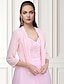 cheap Wedding Guest Wraps-Shawls Bolero Ladies Elegant Casual Daily 3/4 Length Sleeve Chiffon Wedding Guest Wraps With Pure Color For Wedding Spring &amp; Summer