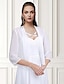 cheap Wedding Guest Wraps-Shawls Bolero Ladies Elegant Casual Daily 3/4 Length Sleeve Chiffon Wedding Guest Wraps With Pure Color For Wedding Spring &amp; Summer