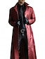 Недорогие Мужской Тренч-Мужское пальто из искусственной кожи, пальто-пыльник, зимняя длинная ветровка с лацканами, однотонное длинное пальто из искусственной кожи, теплая куртка
