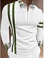 cheap Long Sleeve Polo-Men&#039;s Collar Polo Shirt T shirt Tee Golf Shirt Sports Fashion Business Long Sleeve White Army Green Dark Gray Letter Graphic Prints Standing Collar Outdoor Work Patchwork Braided Clothing Clothes