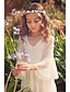 cheap Flower Girl Dresses-A-Line Floor Length Flower Girl Dress Wedding Party Girls Cute Prom Dress Lace with Lace Boho Beach Fit 3-16 Years