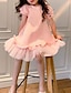 tanie Sukienki-Dziecięca sukienka dla małych dziewczynek jednokolorowa sukienka z linii codzienne wakacje różowa powyżej kolana z krótkim rękawem księżniczka śliczne sukienki wiosna lato regularny krój 3-10 lat