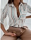 cheap Women&#039;s Blouses &amp; Shirts-Women&#039;s Shirt Blouse Black White Blue Floral Letter Button Pocket Long Sleeve Streetwear Casual Shirt Collar Regular S