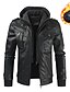 cheap Men’s Furs &amp; Leathers-Men&#039;s Faux Leather Jacket Daily Wear Work Winter Long Coat Regular Fit Warm Casual Casual Daily Jacket Long Sleeve Pure Color With Belt Black Gray Brown