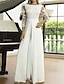 cheap Women&#039;s Jumpsuits-Women&#039;s Jumpsuit Lace High Waist Solid Color Round Neck Elegant Party Going out Regular Fit 3/4 Length Sleeve White S M L Winter