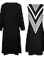 Χαμηλού Κόστους Εκτύπωση σετ φορεμάτων-Γυναικεία Σετ Φόρεμα Φόρεμα δύο τεμαχίων Μακρύ Φόρεμα Μάξι Φόρεμα Μαύρες και άσπρες ρίγες Μακρυμάνικο Συνδυασμός Χρωμάτων Στάμπα Χειμώνας Φθινόπωρο Στρογγυλή Ψηλή Λαιμόκοψη Διακοπές