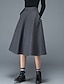 cheap Women&#039;s Skirts-Women&#039;s Skirt Swing Midi Polyester Wine Gray Black Skirts Pocket Without Lining Streetwear Daily Weekend S M L / Loose Fit