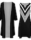 Χαμηλού Κόστους Εκτύπωση σετ φορεμάτων-Γυναικεία Σετ Φόρεμα Φόρεμα δύο τεμαχίων Μακρύ Φόρεμα Μάξι Φόρεμα Μαύρες και άσπρες ρίγες Μακρυμάνικο Συνδυασμός Χρωμάτων Στάμπα Χειμώνας Φθινόπωρο Στρογγυλή Ψηλή Λαιμόκοψη Διακοπές