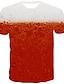 voordelige 3D-T-shirt voor heren-mannen t-shirt patroon bier ronde hals korte mouw oranje dagelijkse print tops streetwear grappige t-shirts