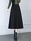 cheap Women&#039;s Skirts-Women&#039;s Skirt Swing Midi Polyester Wine Gray Black Skirts Pocket Without Lining Streetwear Daily Weekend S M L / Loose Fit