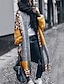cheap Cardigans-Women&#039;s Cardigan Sweater Jumper Crochet Knit Patchwork Leopard V Neck Stylish Casual Outdoor Daily Winter Fall Yellow S M L