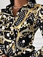 preiswerte Blusen und Hemden für Damen-Damen Hemd Bluse Ketten drucken Casual Taste Bedruckt Schwarz Langarm Modisch Hemdkragen Frühling &amp; Herbst