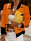 cheap Women&#039;s Jackets-Women&#039;s Bomber Jacket Varsity Jacket Chic &amp; Modern Casual Daily Street Style Halloween Print Halloween Daily Wear Vacation Going out Polyester Coat Winter Fall Yellow Orange Zipper Stand Collar