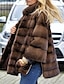 cheap Women&#039;s Furs &amp; Leathers-Women&#039;s Faux Fur Coat Warm Breathable Outdoor Street Holiday Going out Pocket Single Breasted Stand Collar Active Fashion Comfortable Street Style Solid Color Regular Fit Outerwear Long Sleeve Winter