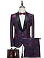 levne Smokingové obleky-černá růžová pánské svatební formální večerní smokingy valentýn 2dílný grafický šálový límec standardní střih jednořadý na jeden knoflík 2024